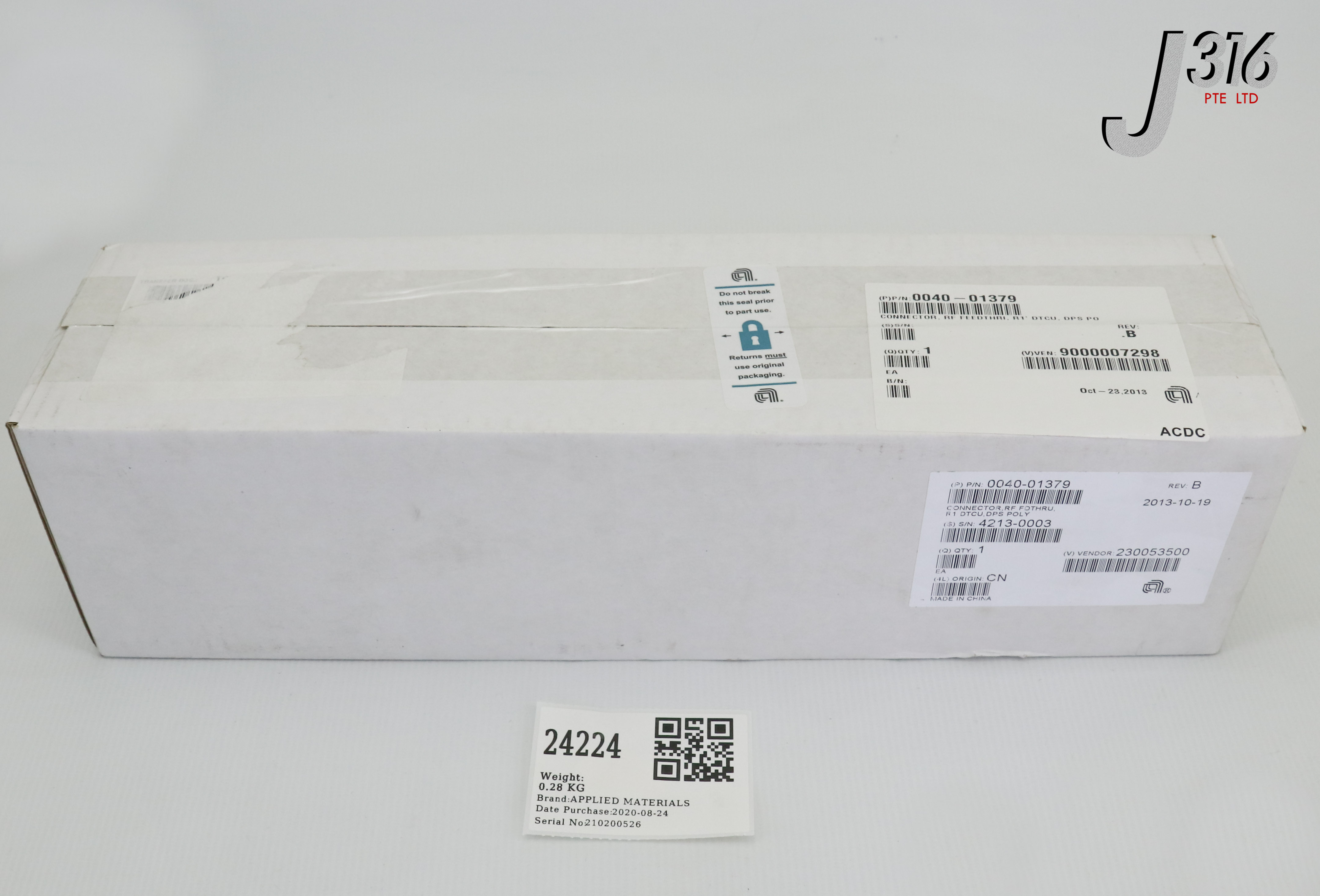 【15p】アイデンティティー 24224 APPLIED MATERIALS CONNECTOR,RF FEEDTHRI,R1' DTCU,DPS PO (NEW